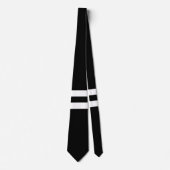 白黒二重ストライプのな首のタイ ネクタイ (正面)