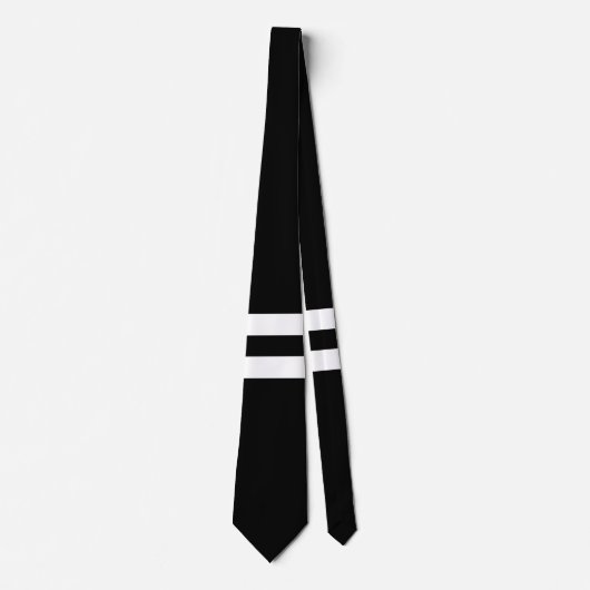 白黒二重ストライプのな首のタイ ネクタイ (正面)