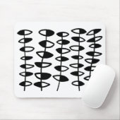 白黒交互になる葉の抽象芸術- マウスパッド (マウス)