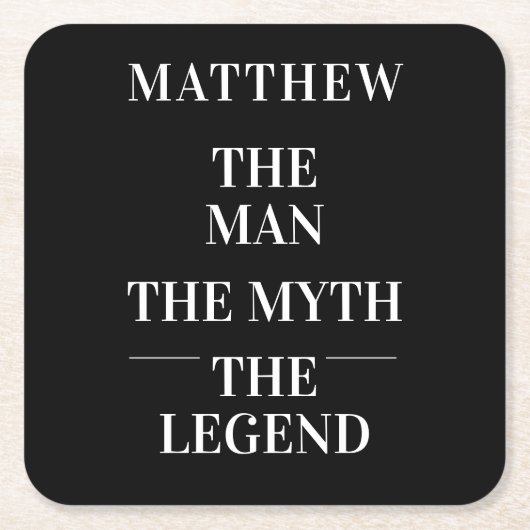 白黒人神話の伝説の独身者 スクエアペーパーコースター (正面)