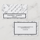 白黒代数数学カスタム文字 名刺 (正面/裏面)