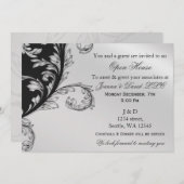 白黒企業のパーティの招待状 招待状 (正面/裏面)