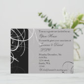 白黒企業のパーティの招待状 招待状 (スタンド正面)