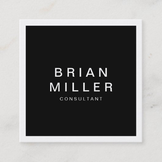 白黒企業のプロフェッショナル スクエア名刺 (正面)