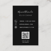 白黒企業のロゴQRコードプロフェッショナル 名刺 (裏面)