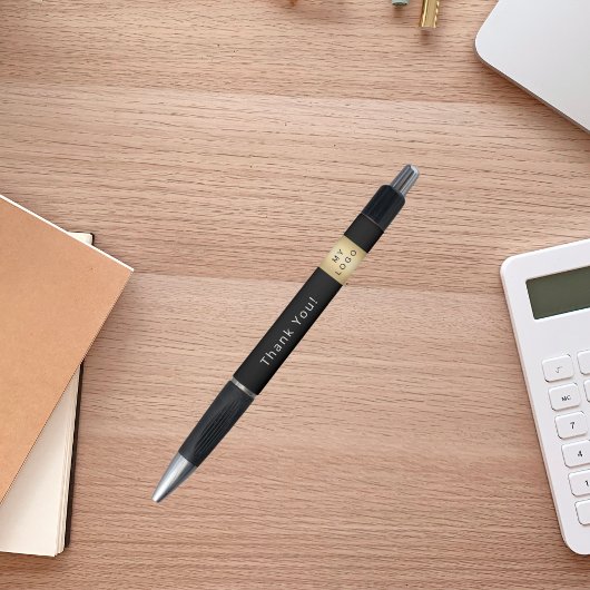 白黒会社のロゴありがとうありがとう ボールペン