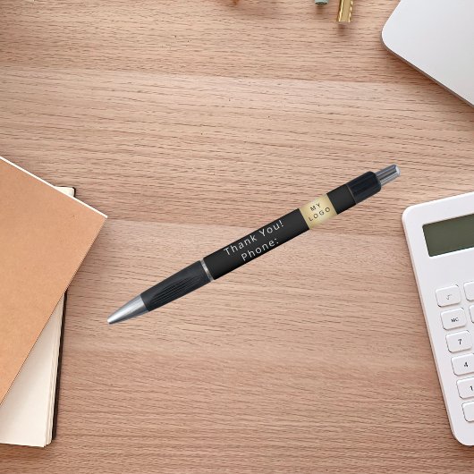 白黒会社のロゴありがとうありがとう ボールペン