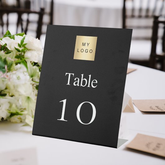 白黒会社のロゴテーブル番号 台座サイン