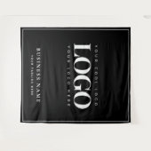 白黒会社のロゴフレームの背景 タペストリー (正面(横))