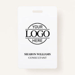 白黒会社ロゴ付きカスタム従業員ID バッジ