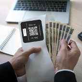 白黒会社名qrコードロゴ スクエアシール