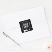 白黒会社名qrコードlinkedin スクエアシール (封筒)