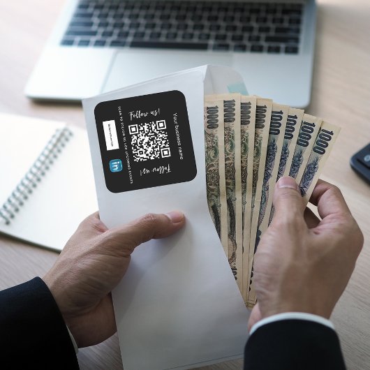 白黒会社名qrコードlinkedin スクエアシール