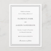 白黒伝統的の結婚式の日付を保存 案内ポストカード (正面)