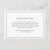 白黒伝統的エレガントな結婚式 エンクロージャーカード (正面)