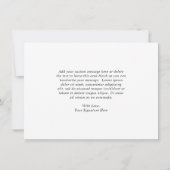 白黒伝統的エレガントな結婚式 サンキューカード (裏面)