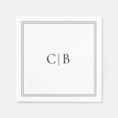 白黒伝統的エレガントな結婚式 スタンダードカクテルナプキン (正面)