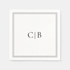 白黒伝統的エレガントな結婚式 スタンダードカクテルナプキン