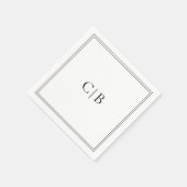 白黒伝統的エレガントな結婚式 スタンダードカクテルナプキン (角)