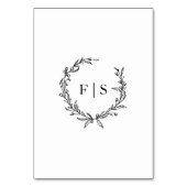 白黒伝統的リースモノグラム テーブルナンバー (裏面)