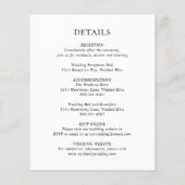 白黒伝統的予算の結婚式の招待 (裏面)