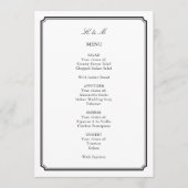 白黒伝統的式レセプション メニュー (正面)