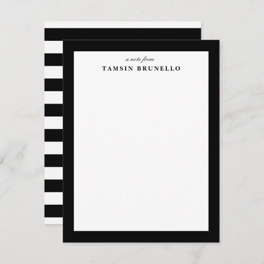 白黒伝統的文房具 招待状 (正面/裏面)