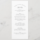 白黒伝統的書道フォーマル結婚の メニュー (正面)