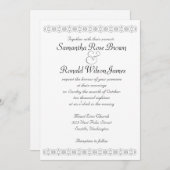 白黒伝統的結婚式招待状 招待状 (正面/裏面)