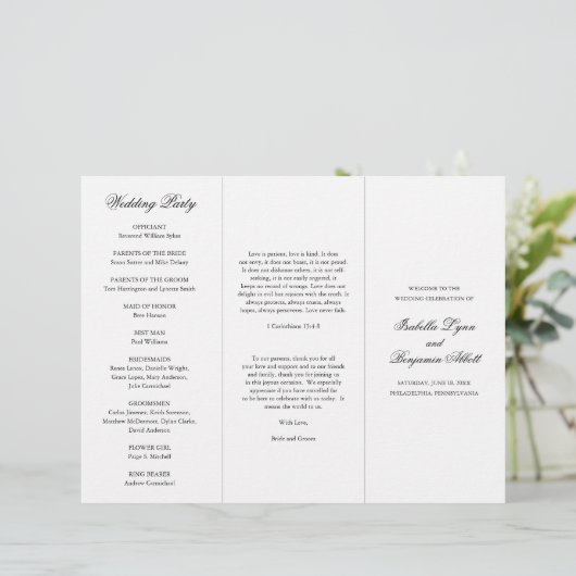 白黒伝統的結婚式 プログラム (スタンド正面)