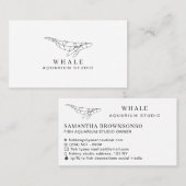 白黒低ポリ水族館フィッシュクジラ 名刺 (正面/裏面)