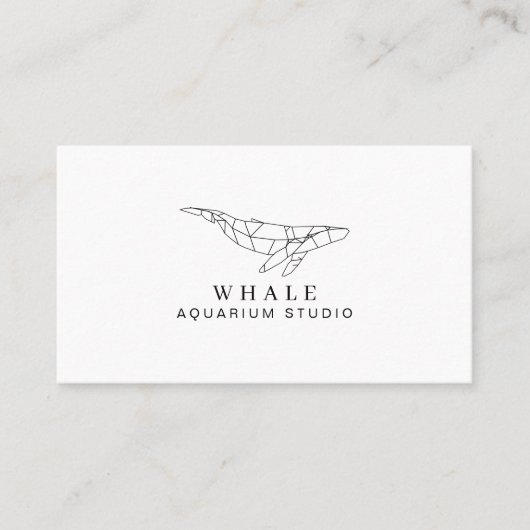 白黒低ポリ水族館フィッシュクジラ 名刺 (正面)