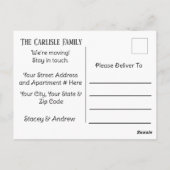 白黒住所のお知らせ ポストカード (裏面)