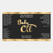 白黒体油ボトルラベル 長方形シール (正面)