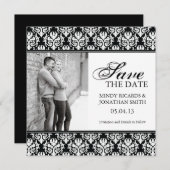 白黒保存日付の写真カード セーブザデート (正面/裏面)