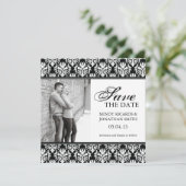 白黒保存日付の写真カード セーブザデート (スタンド正面)