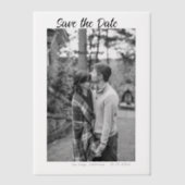 白黒保存日付QR追加ウェブサイト名の写真 ベラム紙招待状 (正面)