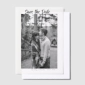 白黒保存日付QR追加ウェブサイト名の写真 ベラム紙招待状 (オフセット)