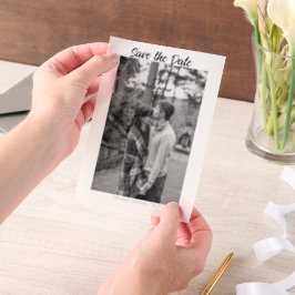 白黒保存日付QR追加ウェブサイト名の写真 ベラム紙招待状