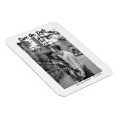 白黒保存日付QR追加ウェブサイト名の写真 マグネット (右側)