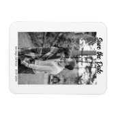 白黒保存日付QR追加ウェブサイト名の写真 マグネット (横)