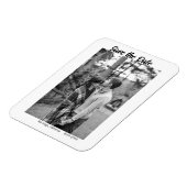 白黒保存日付QR追加ウェブサイト名の写真 マグネット (左側)