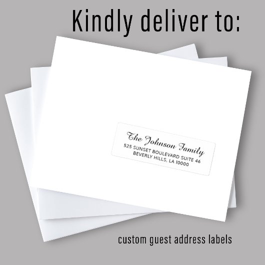 白黒個別ゲストアドレスラエレガントベル シール