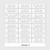 白黒個別ゲストアドレスラエレガントベル シール (シート)