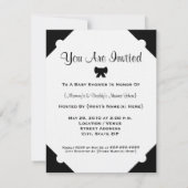 白黒傘ベビーシャワー招待状 招待状 (裏面)