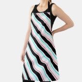 白黒傾斜レジメンストライプタル線 エプロン (インサイチュ)