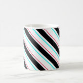 白黒傾斜レジメンストライプタル線 コーヒーマグカップ (中央)