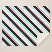 白黒傾斜レジメンストライプタル線 シェルパブランケット (正面(横))