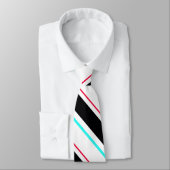 白黒傾斜レジメンストライプタル線 ネクタイ (タイ)