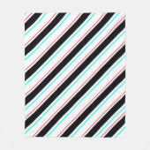 白黒傾斜レジメンストライプタル線 フリースブランケット (正面)